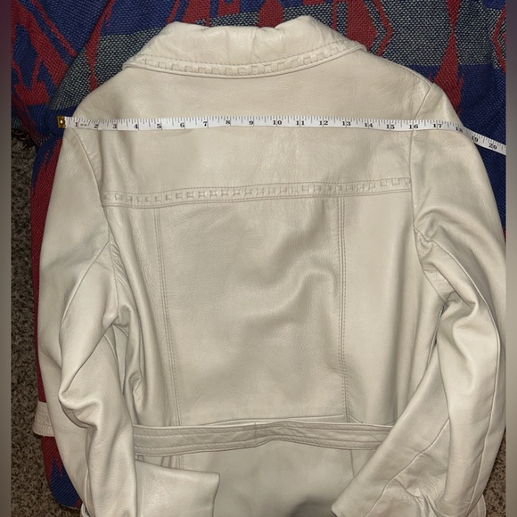 Vintage Taupe/Beige Leather Belted Trench Coat 24K by Dan di Modes Size S/M - Picture 15 of 16